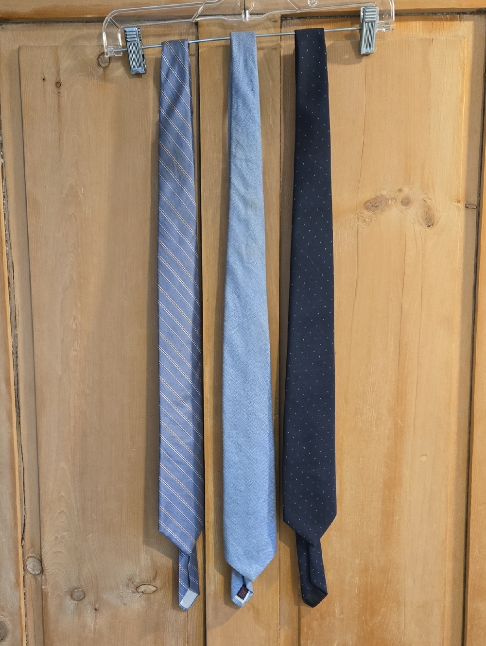 Three-Pack Ties in Light Blue, Chambray, and Navy